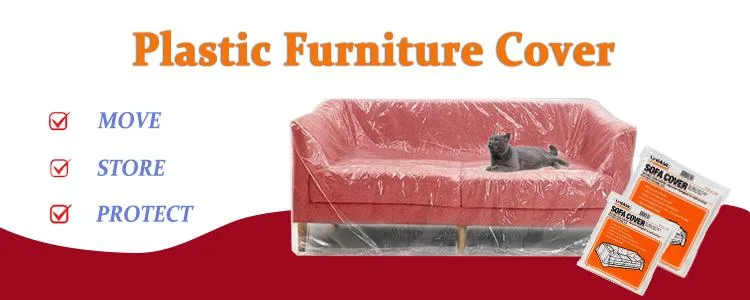 Heavy Duty Clear Plastic Sofa Furniture Covers for Living Room