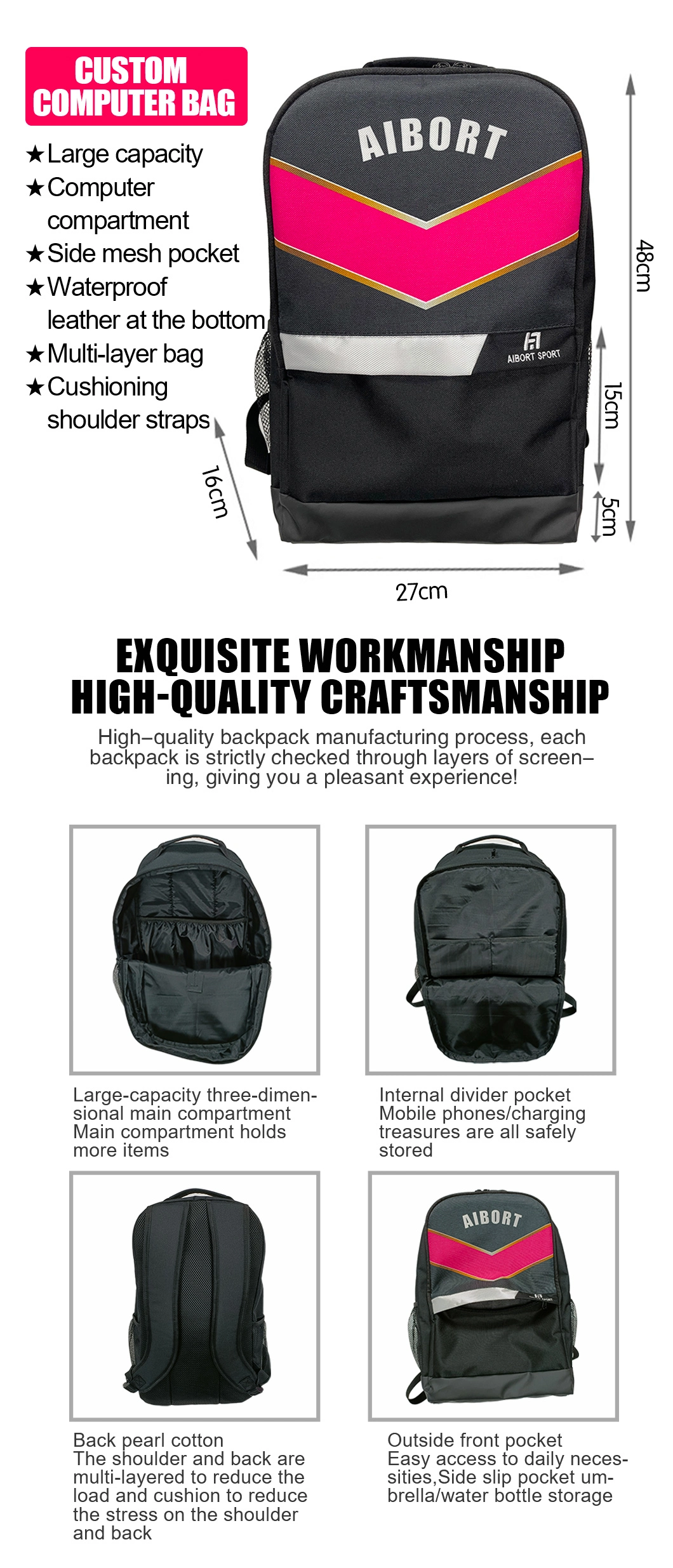 Customize Print High Quality Sports Basketball Football Bag Yoga Gym School Backpack Sports Bag