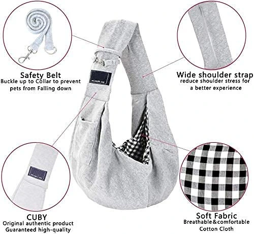 Cuby Dog and Cat Sling Carrier Hands Free Reversible Pet Papoose Bag