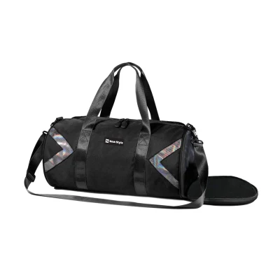 Gym Duffle Bag Dry Wet Separated Gym Bag Sport Duffle Bag Training Handbag Yoga Bag with Extra Drawstring Backpack (Grey)