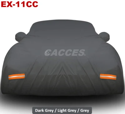 Cacces Extra Thick Car Protection with 250g PVC Cotton Lined Heavy Duty Sedan SUV MPV Car Cover Waterproof Car Storage Reflective Stripes Mirror Cover Pockets